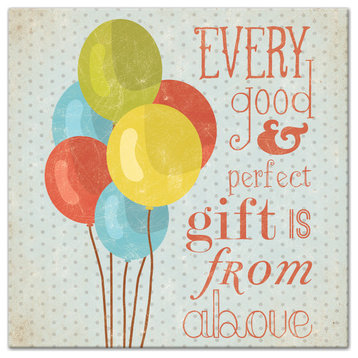 Balloons Gift From Above 12x12 Canvas Wall Art