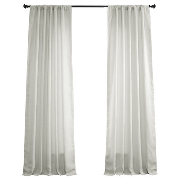 Euro Linen Curtain Single Panel, Warm White, 50w X 108l