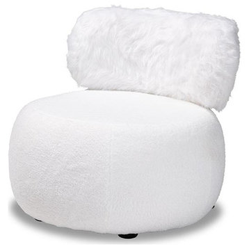 Baxton Studio Tayla Modern and Contemporary White Fabric Upholstered and...