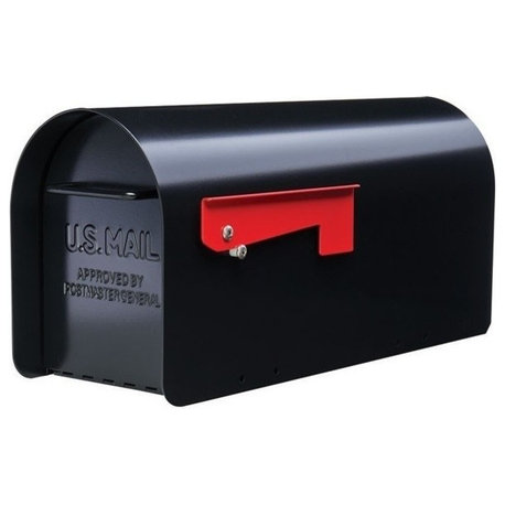 Gibraltar Ironside Rural Post Mount Mailbox, Black