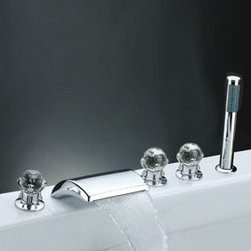 Waterfall Tub Faucet with Hand Shower (Chrome Finish) T7014 - Bathtub Faucets