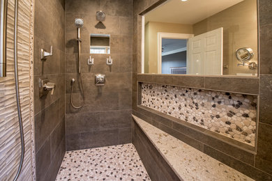 This is an example of a transitional bathroom in New York.