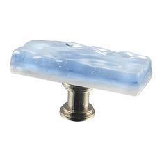 Indigo Mist Handmade Glass, Oblong Knob