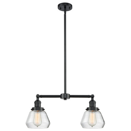 2-Light Fulton 22" Chandelier, Oil Rubbed Bronze, Glass: Clear