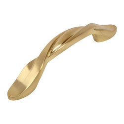 Cosmas - Cosmas 9009BB Brushed Brass Twist Cabinet Pull, Set of 10 - Cabinet And Drawer Handle Pulls