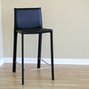 Baxton Studio Crawford Black Leather Counter Height Stool