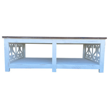 Coffee Table With Side Detail, White