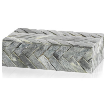 Montgeron Woven Bone Decorative Box, Small