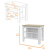 Surrey 2-Piece Kitchen Set, Kitchen Island & Pantry Cabinet, White/Light Oak