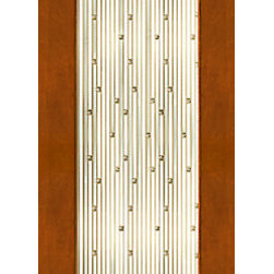 2-1/4" Thick Contemporary Mahogany Door Art Glass - Front Doors
