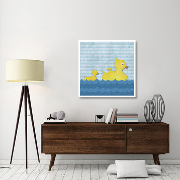 "Ducks - Mother Duck with Two Ducklings" Paper Print by BG.Studio, 38"x38"