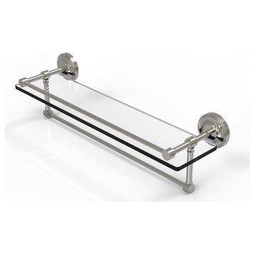 22" Glass Shelf with Towel Bar, Satin Nickel
