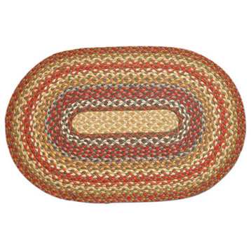 Honey, Vanilla and Ginger Braided Rug, 20"X30" Oval