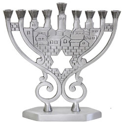 Holiday Lighting Lamp Lighters Ultimate Judaica Candle Menorah, Pewter, 8.25"