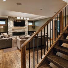 stair railing basement]