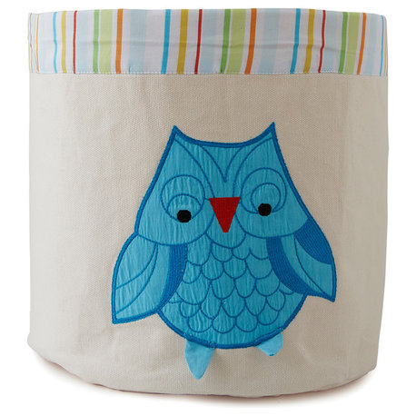 Small Blue Owl Bin
