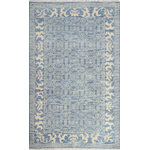 Bashian - Bashian Delphi Area Rug, Denim, 5'x7.6' - Enter a serene world, where harmonious colors and light and airly designs meet to form artistry at your feet. Graceful striations of colors, along with triple shearing to show gentle signs of wear, these pieces are reminiscent of bygone treasures.