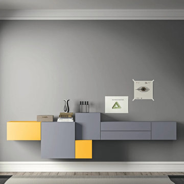 Mix & Match suspended wall storage unit by Morassutti