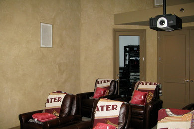 Tuscan home theater photo in Austin