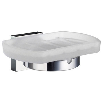 House Holder With Glass Soap Dish Chrome