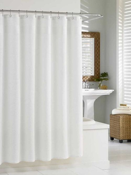 Bath Decor Accessories Shower Curtain White Hotel Waffle Weave Egyptian Cotton Bathroom Accessories