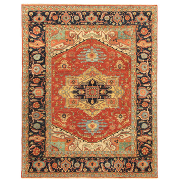 Pasargad Home Serapi Ferehan Collection Hand-Knotted Wool Area Rug, 9'11" X 14' 2"