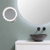 Single-Sided Round LED Wall Mirror with Switchable Light Color, Polished Nickel