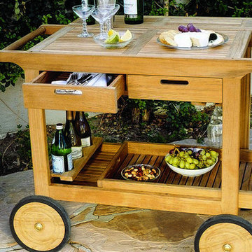 Kingsley-Bate Teak Outdoor Serving Cart
