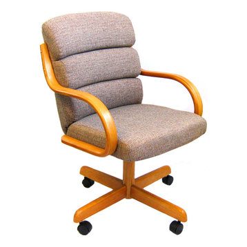 Casual Swivel Tilt Rolling Caster Dining Arm Chair (1 Chair)