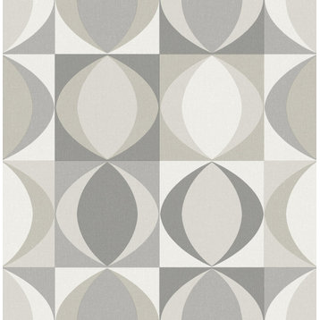 Archer Gray Linen Geometric Wallpaper Bolt