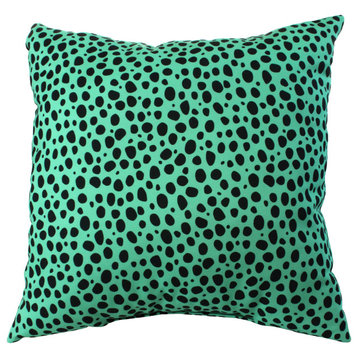 Cheetah Print Decorative Pillow, Teal, 16x16