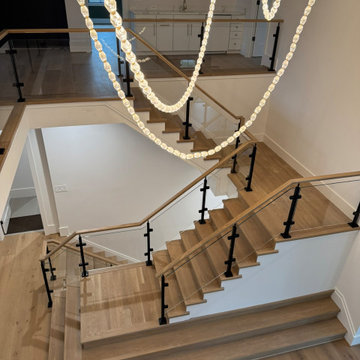 Project #132 | White Oak Staircase with Glass Balustrade