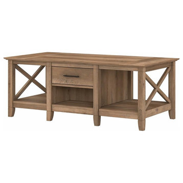 Bowery Hill Modern Engineered Wood Coffee Table with Storage in Pine