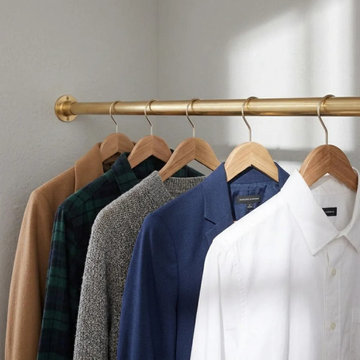 Solid Brass Wall-to-Wall Closet Rod for Built-In Wardrobes