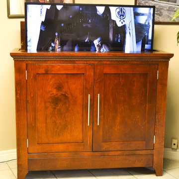 Automated TV Lift Cabinet in Solid Cherry (The Richmond)
