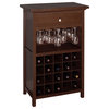 Winsome Wood Wine Cabinet With Glass Hanger With Antique Walnut Finish X-14449