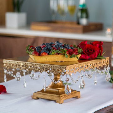 Anastasia Gold Square Cake Stand by Amalfi Decor