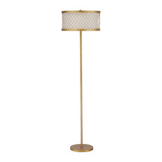 gold floor lamp with table
