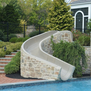 Infinity edge pool with underground grotto