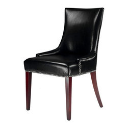 Becca Black Leather Dining Chair - Dining Chairs