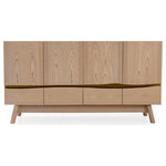 Maria Yee - Rhine 67" Sideboard, Finish: Dove, Brass - Please refer to secondary image for color variation listed.