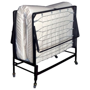 Furniture of America Gouda Black Metal 30-Inch Rollaway Bed Frame with Mattress