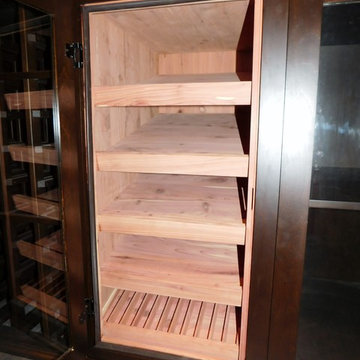 Custom Wine Cellar Design with Cigar Humidor Cabinet Orange County