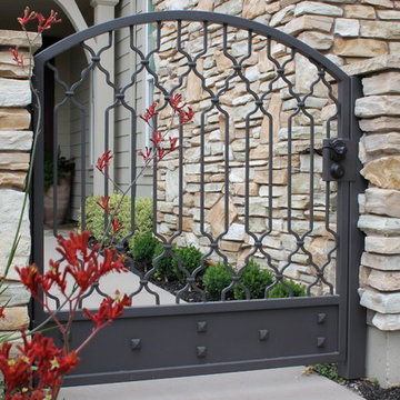 Ornamental iron pedestrian gates