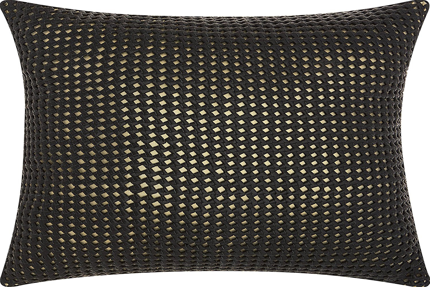 Mina Victory Couture Natural Hide Woven Metallic Black/Gold Throw Pillow - Contemporary ...