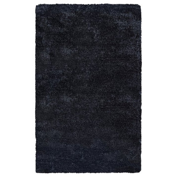 Rizzy Home Commons CO8419 Black Solid Area Rug, Round 3'x3'