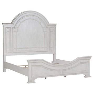 Bellevue HMIF71467 Wisteria Lane Queen Wood Panel Bed Frame - Distressed White