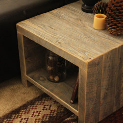 JW  Atlas Wood Co. - Reclaimed Wood Side and End Table - Side Tables And End Tables