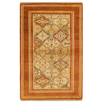Semarang One-of-a-Kind Hand-Knotted Area Rug Brown, 3'4"x5'0"