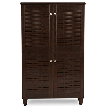 Winda Modern Wooden Entryway Storage Cabinet - Dark Brown
